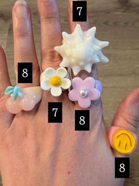 Acrylic Ring Bundle from La Manso and Sparkle Muse, Emma's Caracola Ring